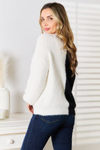 Contrast V-Neck Cardigan – Chic, Feminine & Perfect for Layering
