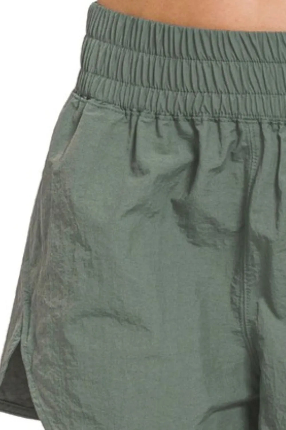 Smocked Waist Windbreaker Running Shorts – Lightweight & Stylish