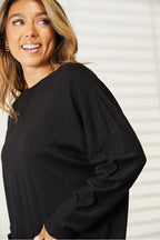 Detail Round Neck Long Sleeve Top – Versatile, Comfy & Chic