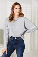 Detail Round Neck Long Sleeve Top – Versatile, Comfy & Chic