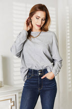 Detail Round Neck Long Sleeve Top – Versatile, Comfy & Chic