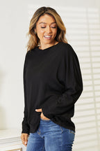 Detail Round Neck Long Sleeve Top – Versatile, Comfy & Chic