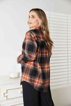 Plaid Button-Up Blouse