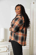Plaid Button-Up Blouse