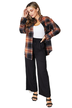 Plaid Button-Up Blouse