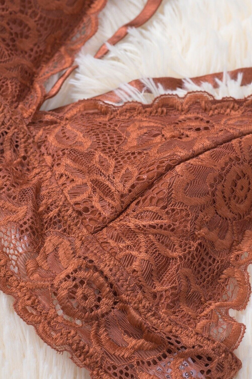 Dreamkue Copper Adjustable Strappy Lace Bralette