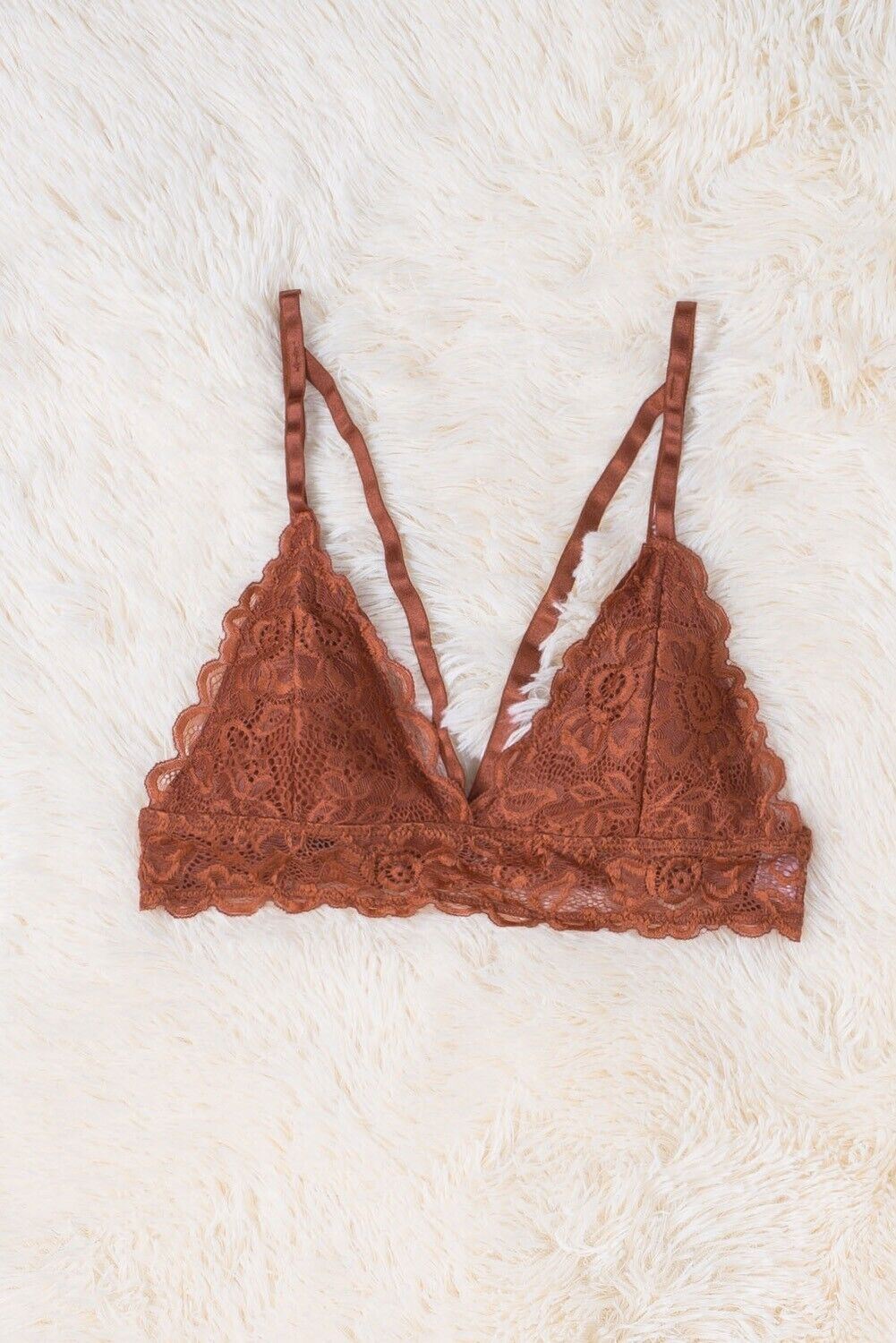 Dreamkue Copper Adjustable Strappy Lace Bralette