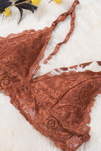 Dreamkue Copper Adjustable Strappy Lace Bralette