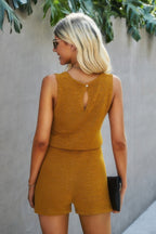 Dreamkue Crewneck Sleeveless Drawstring Loose Romper