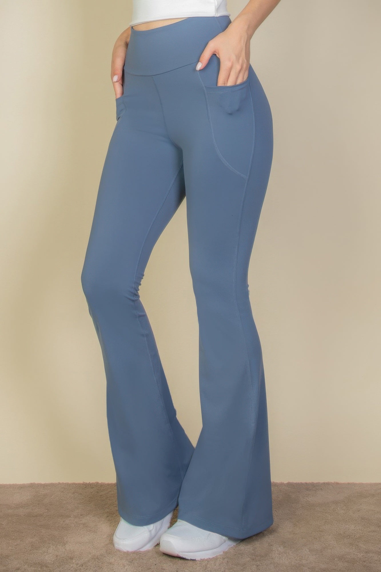 Dreamkue High Waist Side Pocket Flare Leggings