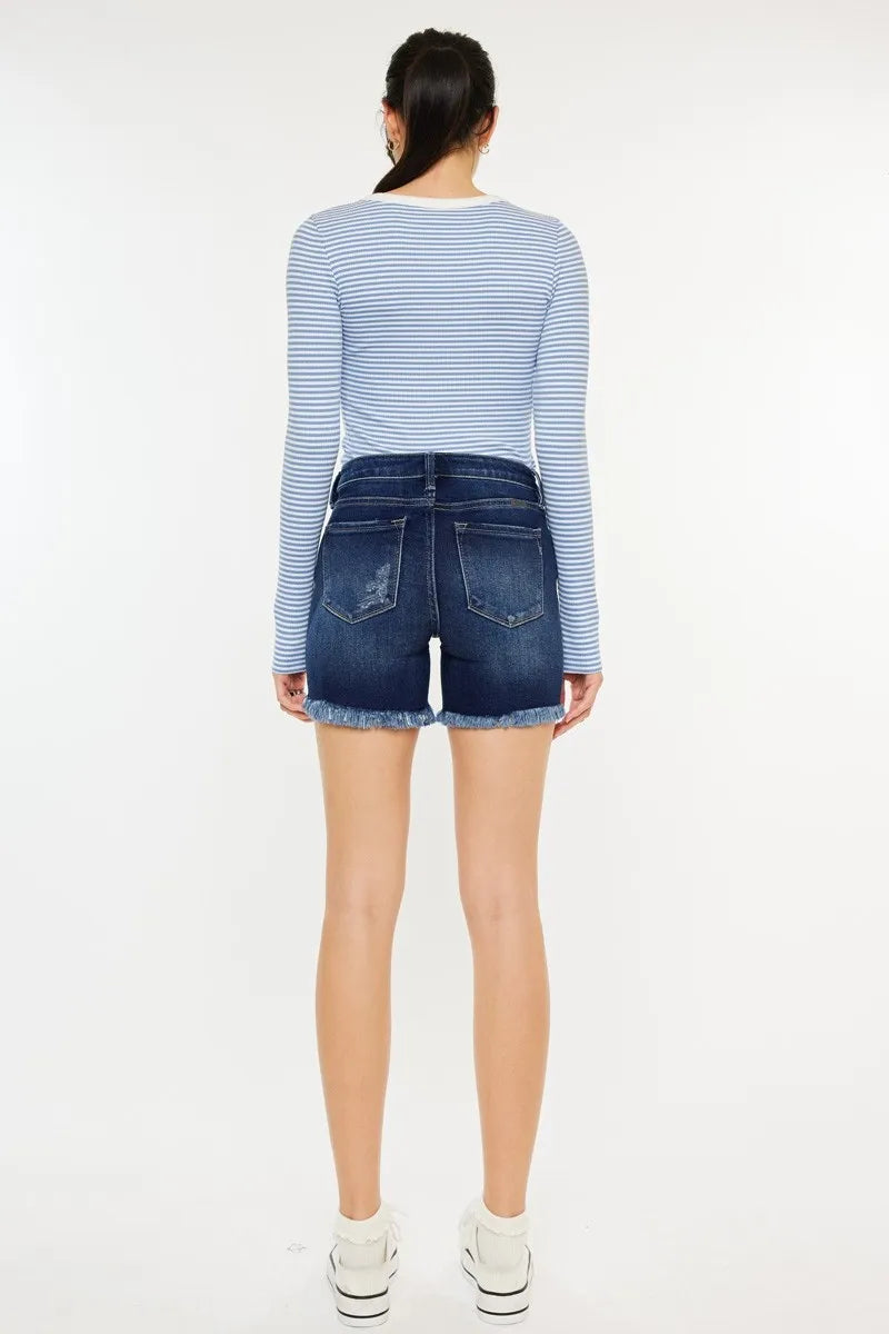 Dreamkue-Kan Can Women's Mid Rise Button Fly Denim Shorts