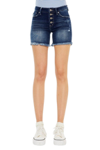 Dreamkue-Kan Can Women's Mid Rise Button Fly Denim Shorts