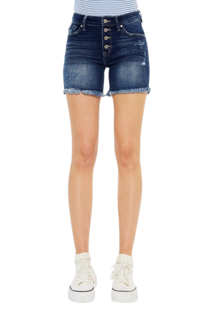 Dreamkue-Kan Can Women's Mid Rise Button Fly Denim Shorts