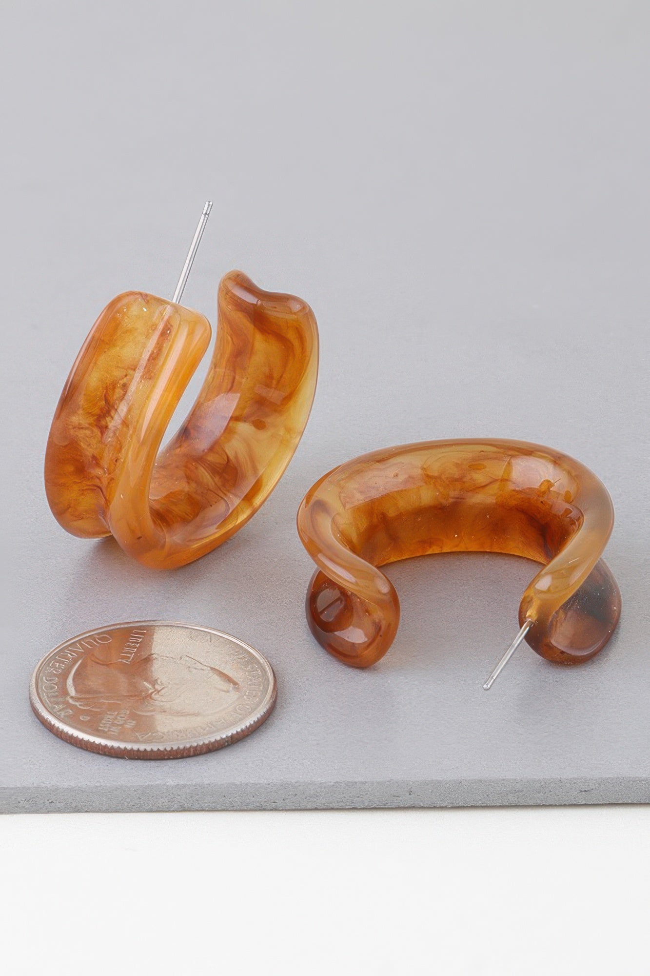Dreamkue Multi Marble Stone Hoop Earrings