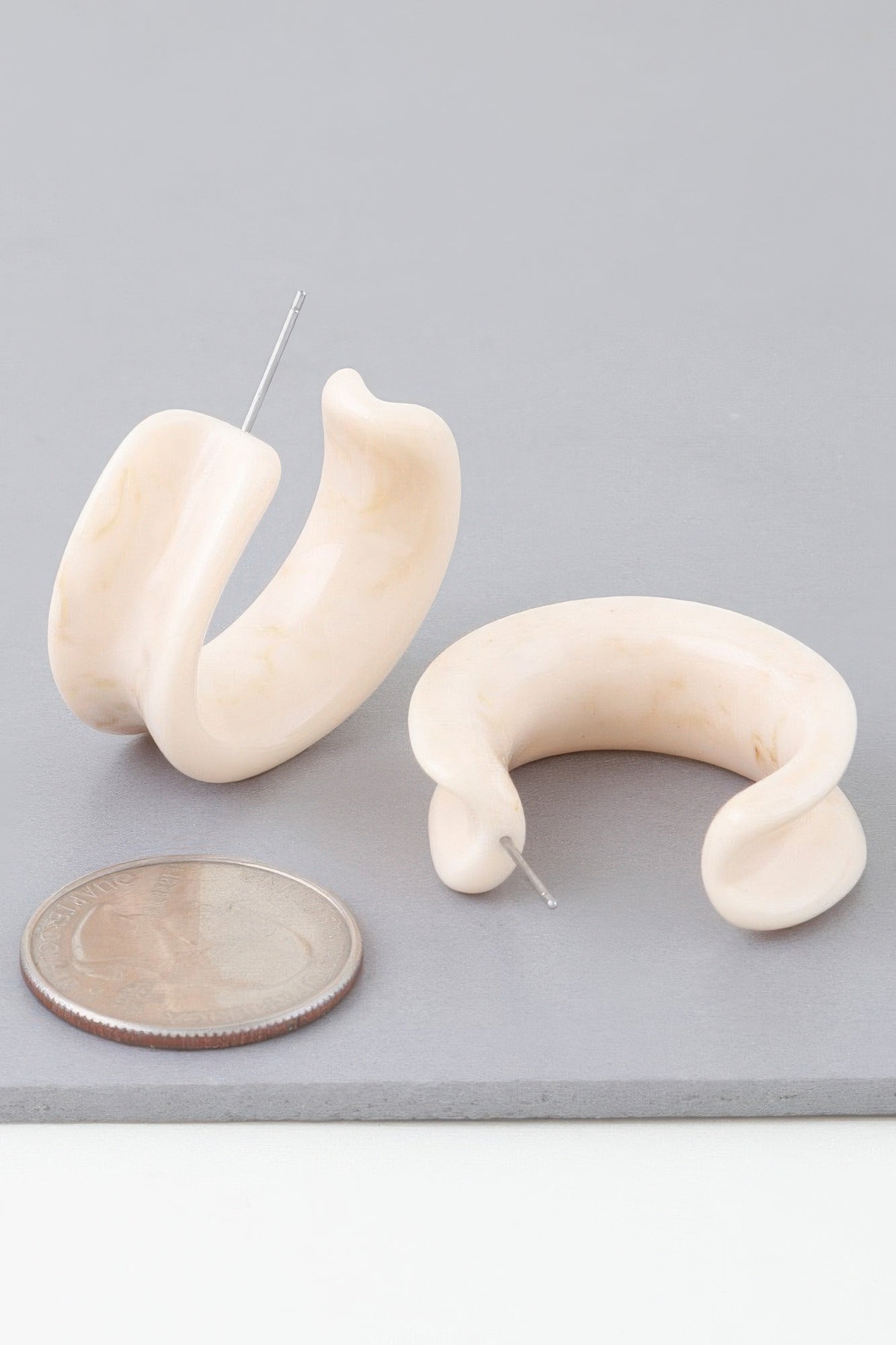 Dreamkue Multi Marble Stone Hoop Earrings