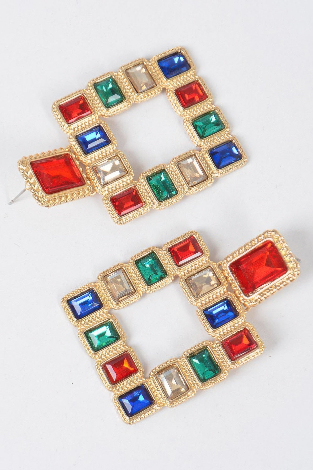 Dreamkue Multi Square Gemstone Earrings