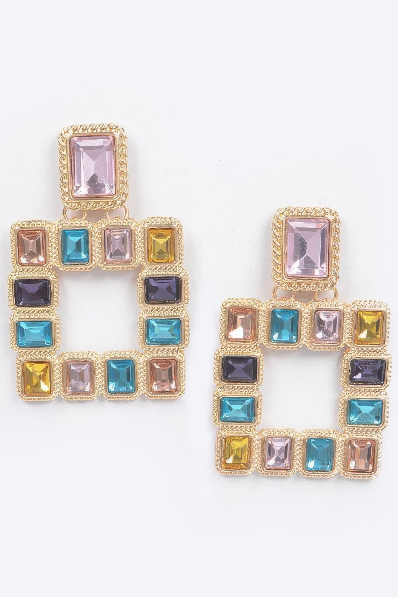 Dreamkue Multi Square Gemstone Earrings