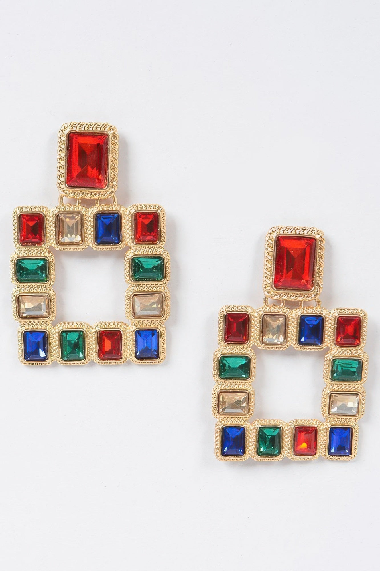 Dreamkue Multi Square Gemstone Earrings