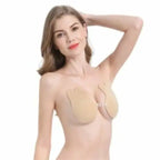 Dreamkue Nude Front Clip Adhesive Strapless Backless Push Up Bra B / C Cup