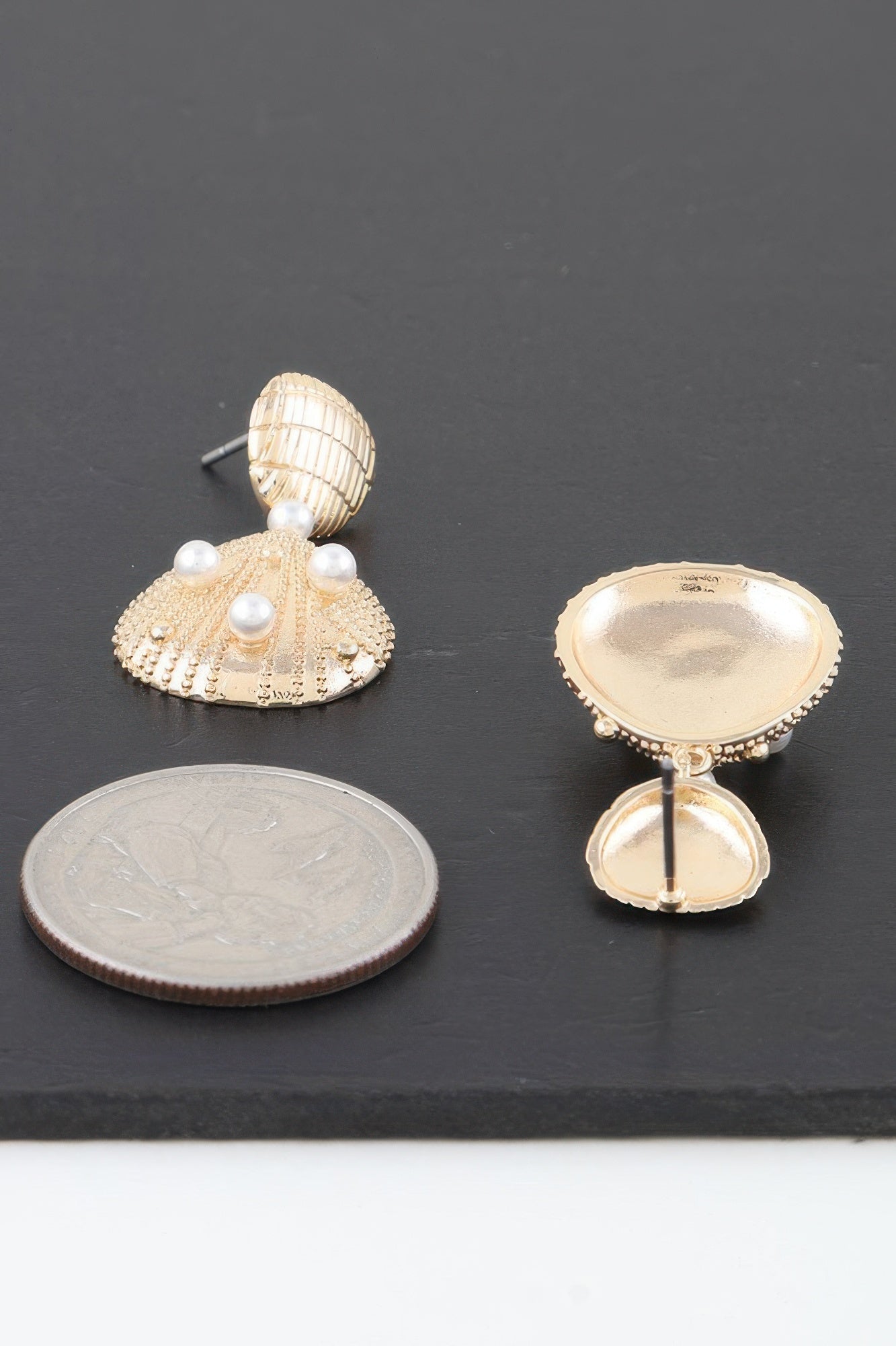 Dreamkue Pearled Seashell Drop Earrings