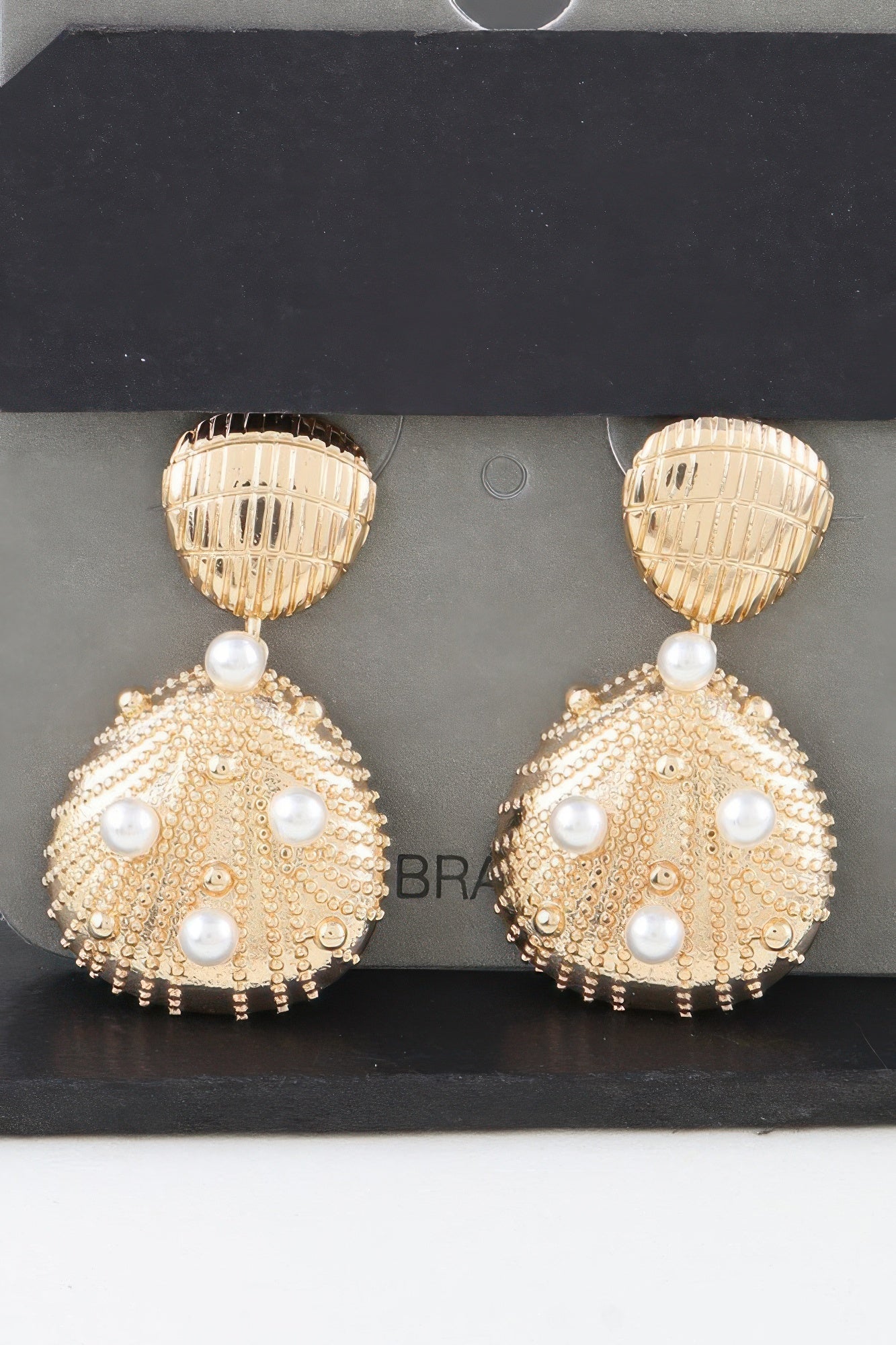 Dreamkue Pearled Seashell Drop Earrings