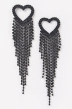 Dreamkue Rhinestone Heart Fringe Earring