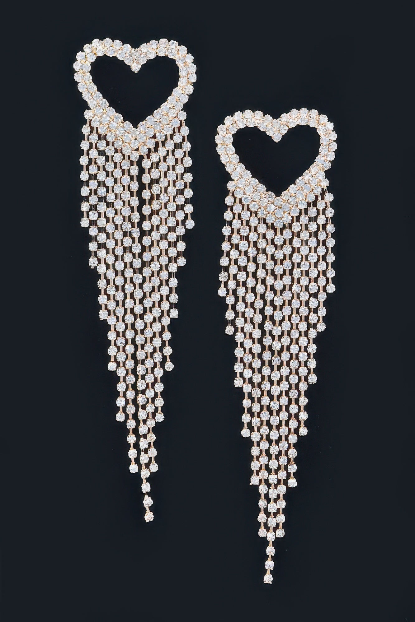 Dreamkue Rhinestone Heart Fringe Earring