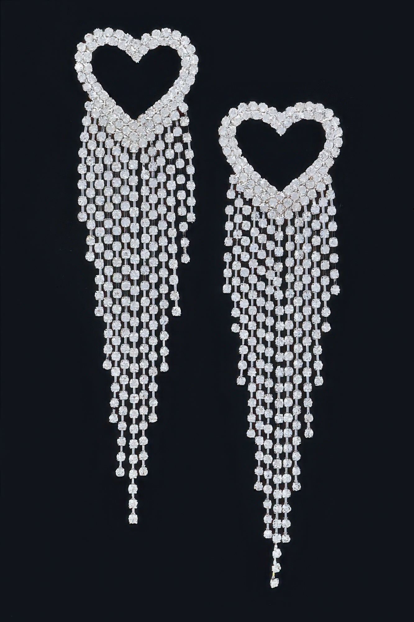 Dreamkue Rhinestone Heart Fringe Earring
