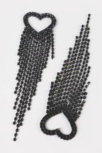 Dreamkue Rhinestone Heart Fringe Earring
