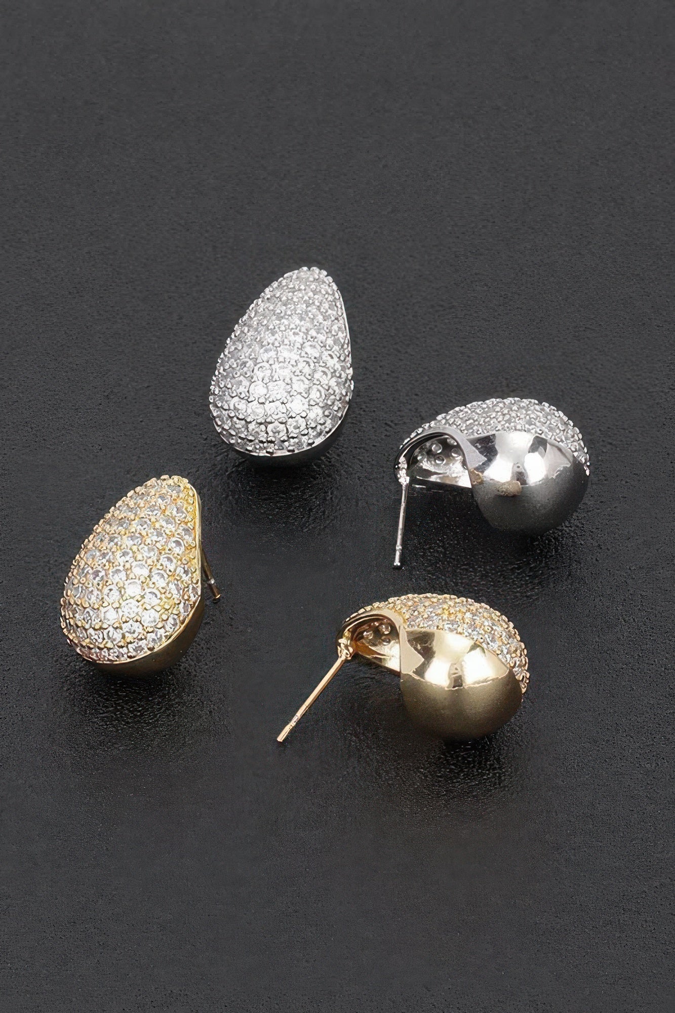 Dreamkue Rhinestone Metal Tear Drop Earring