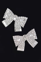 Dreamkue Ribbon Shape Rhinestone Earrings