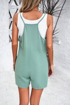 Dreamkue Scoop Neck Spaghetti Straps Loose Fit Solid Romper