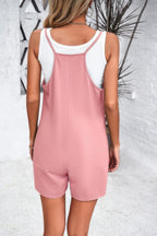 Dreamkue Scoop Neck Spaghetti Straps Loose Fit Solid Romper