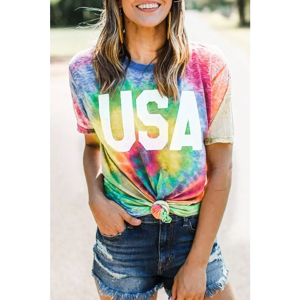 Tie-Dye USA Graphic T-Shirt