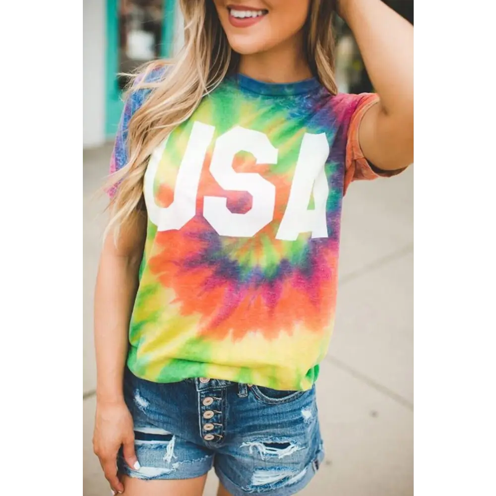 Tie-Dye USA Graphic T-Shirt