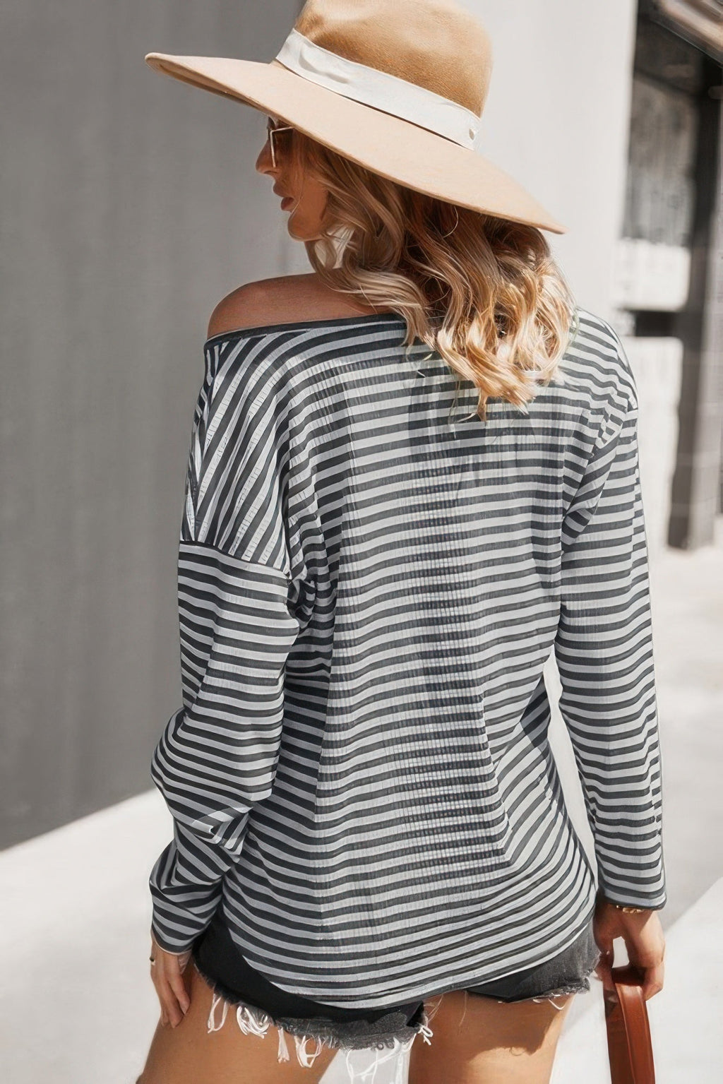 Dreamkue V Neck Short Sleeve Striped Tunic Shirt