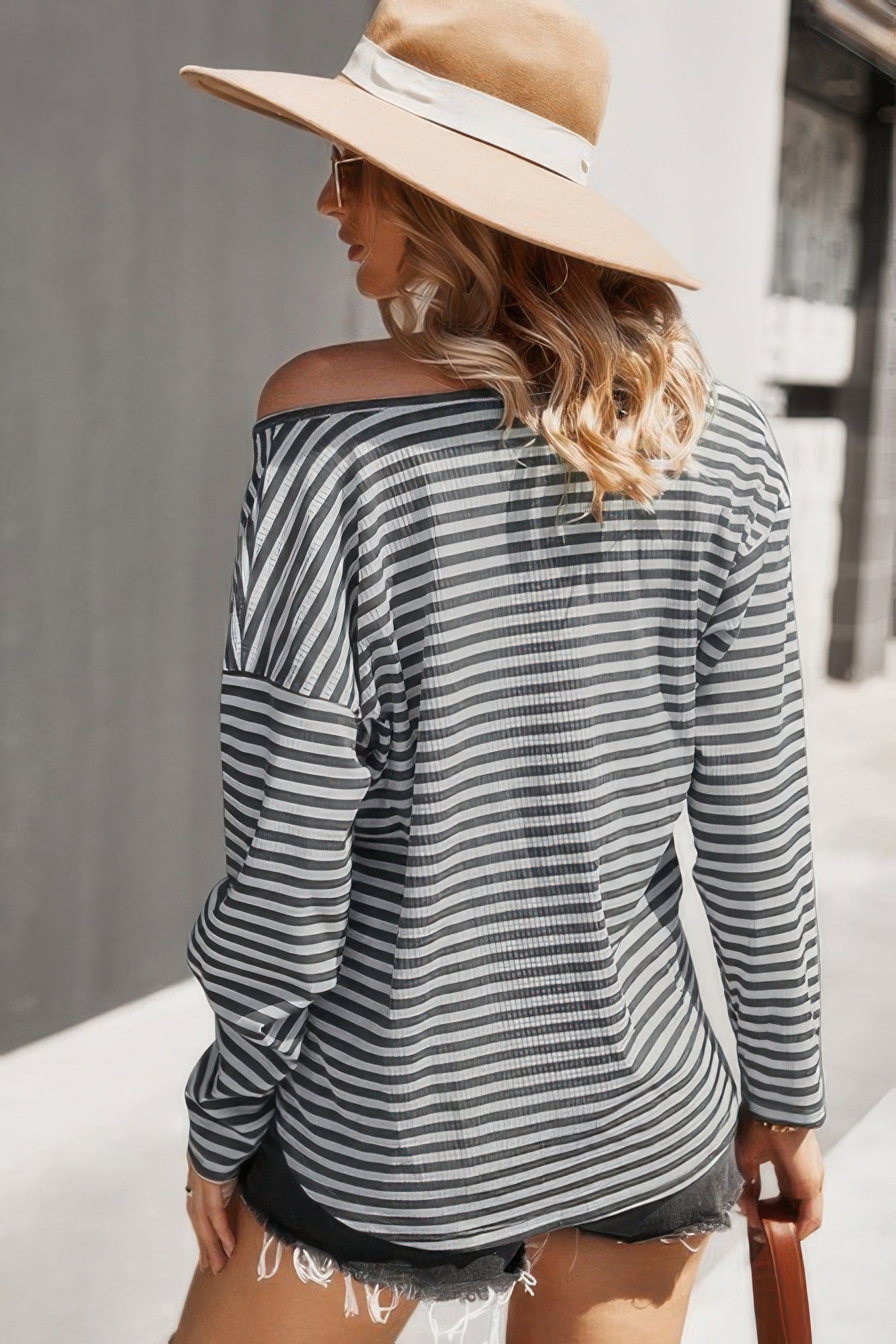 Dreamkue V Neck Short Sleeve Striped Tunic Shirt