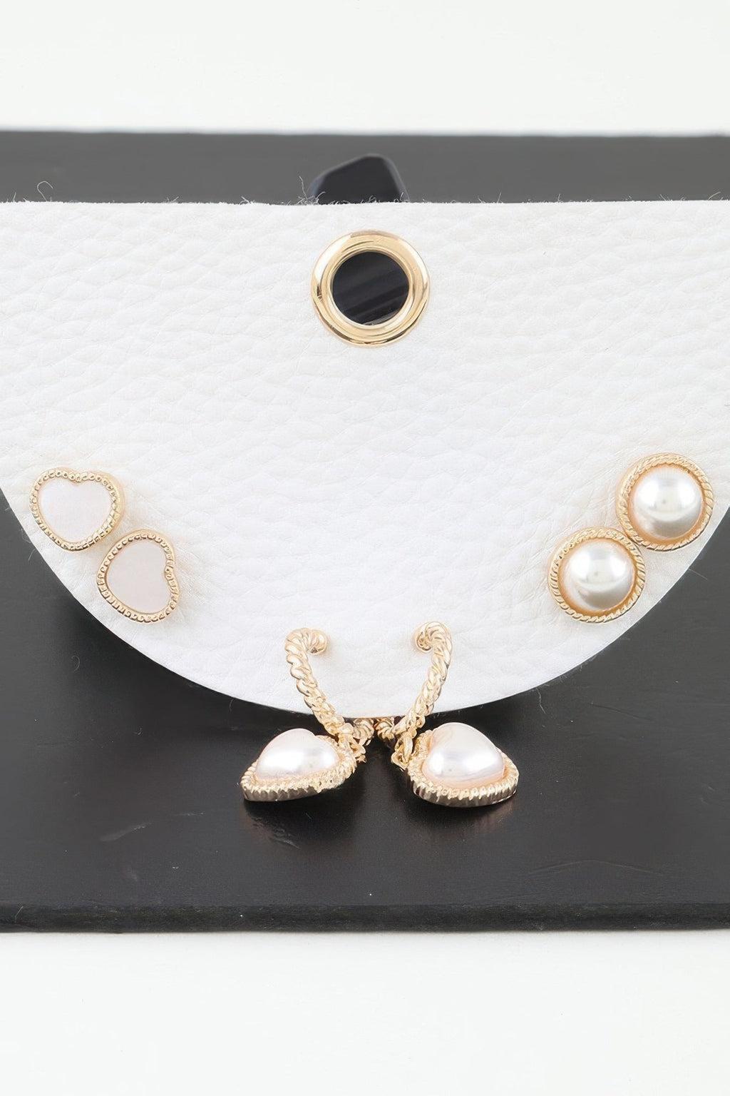 Dreamkue Vintage Style Pearl Hearts Earrings Set