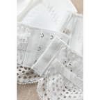 Dreamkue White Lace Trim Spaghetti Strap Bralette