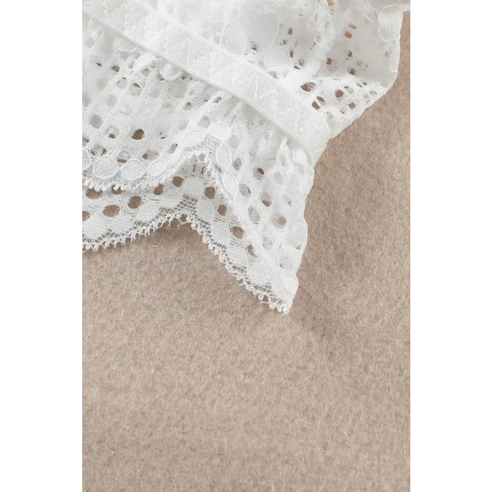 Dreamkue White Lace Trim Spaghetti Strap Bralette