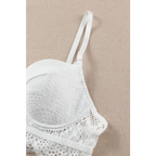 Dreamkue White Lace Trim Spaghetti Strap Bralette