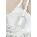Dreamkue White Lace Trim Spaghetti Strap Bralette