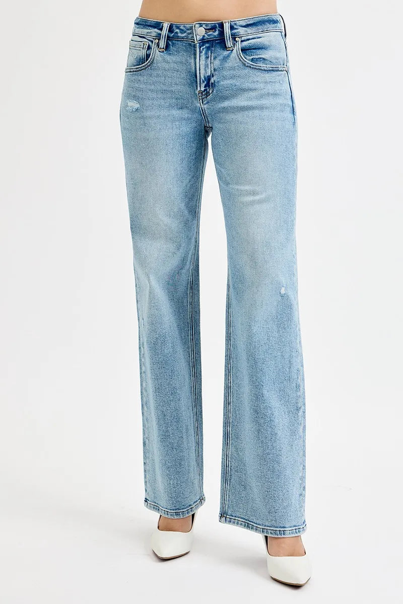 Dreamkue-Risen Women's Distressed Low Rise Boyfriend Jeans Ankle Cut, Casual Denim Pants