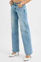 Dreamkue-Risen Women's Distressed Low Rise Boyfriend Jeans Ankle Cut, Casual Denim Pants