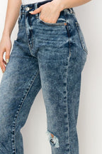 Artemis Vintage High Rise Distressed Mom Jeans – Stretchy Retro Fit