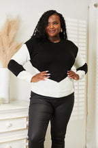 Two-Tone Rib-Knit Sweater – Feminine, Cozy & Perfect for Layering