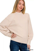 Zenana Viscose Mock Neck Sweater – Trendy Exposed Seam Style