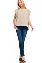 Zenana Oversized Crew Neck Sweater Vest – Trendy Layering Piece