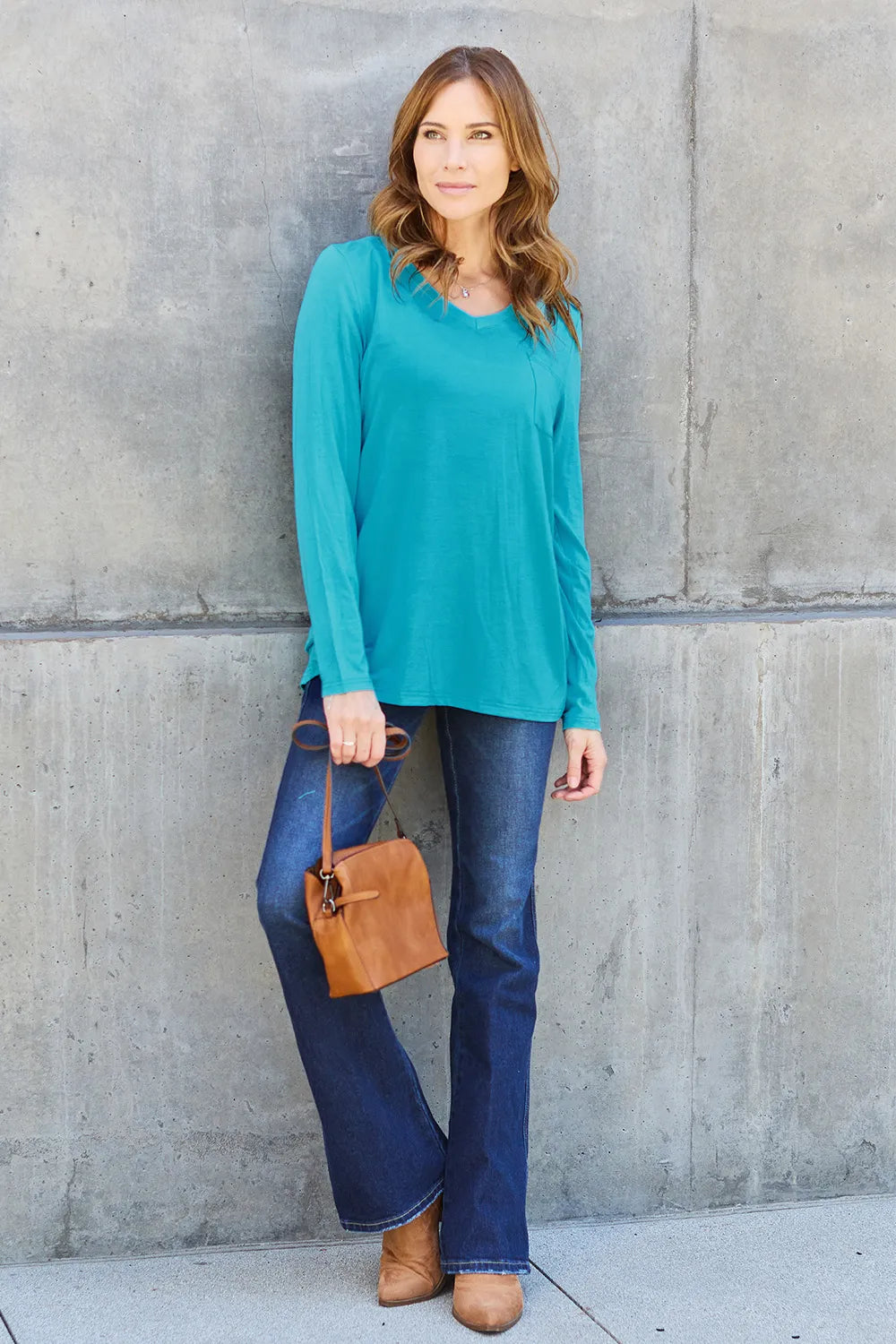 V-Neck Long Sleeve Top – Classic, Flattering & Versatile