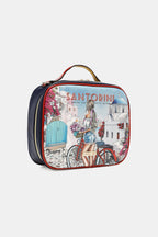 Nicole Lee Printed Handbag – Pebbled & Patent Leather with 3 Pouches
